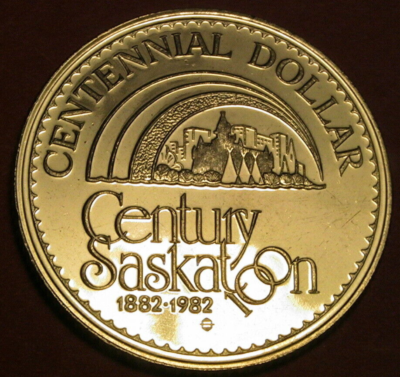 1882-1982 Canada SK century Saskatoon centennial dollar $1 token