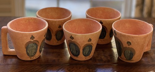 Set Of 5 RARE Marc Bellaire SIGNED Native Family Cups Mid Century California - Picture 8 of 12