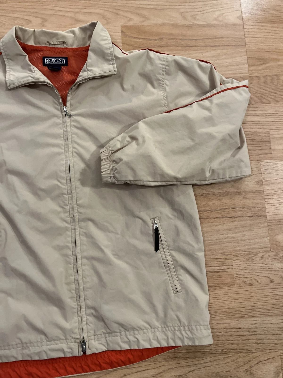 Chaqueta Cortavientos Para Hombre Land's End Talla M Abrigo Ligero Caqui image 6