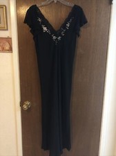 oscar de la renta pink label dress black w/ floral embroidery maxi slip dress