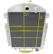 KR 3 Row Radiator,16" Fan,Shroud-1937 1938 Chevy Master Truck Chevy V8 Conv