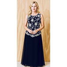 JKara NY beaded maxi dress mother of bride wedding formal festive holiday womenL