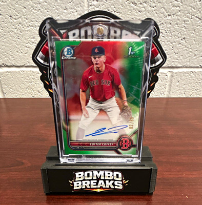 Topps 2022 Bowman Draft Cutter Coffey Green Refractor /99 Auto CDA-CC Red Sox