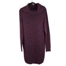 Marled by Reunited Sweater Dress Women’s Medium Burgundy Cowl Neck Ribbed