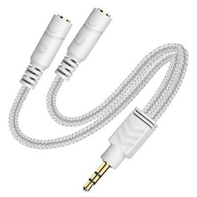 2X(KopfhöRer Splitter, AUX Splitter Kabel für Headset Gestricktes 3,5 Mm Sp8921