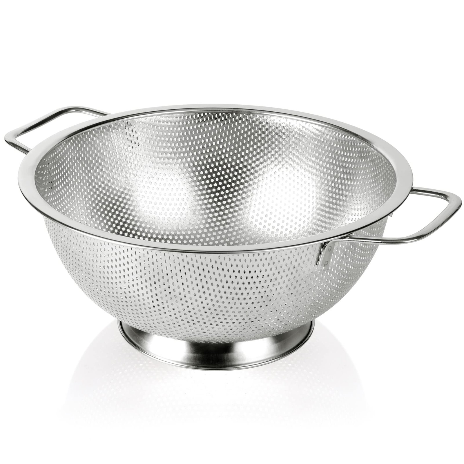 Colander Stainless Steel 5-Quart, Strainer for Kitchen Food, Dishwasher Safe