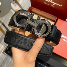 FERRAGAMO BELT NWT Ferragamo Men's Leather Belt Gancini Authentic 3.5cm/1.38in