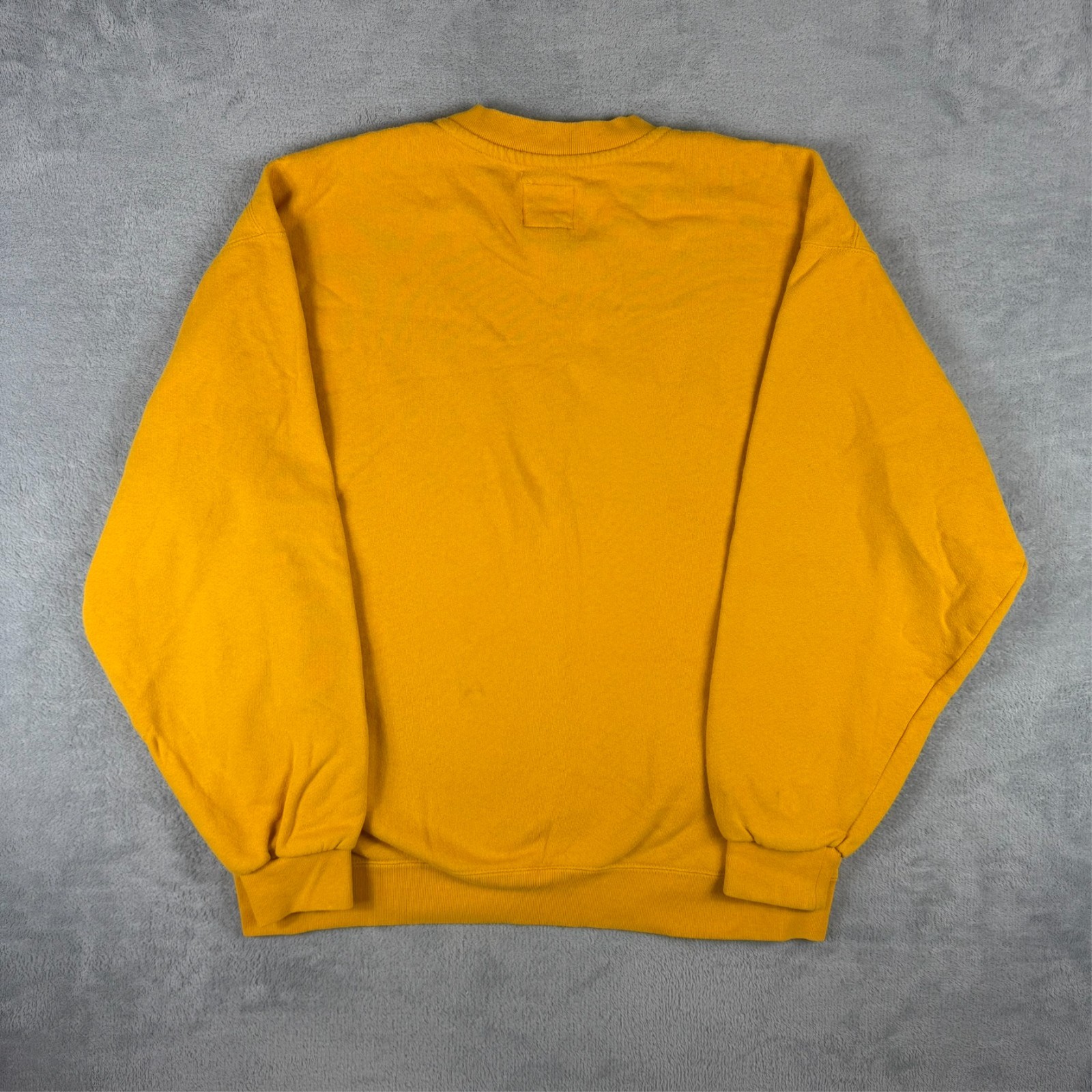 Vintage Nike 1990's Yellow Spellout Arch Logo Oversized Medium Sweatshirt image 8