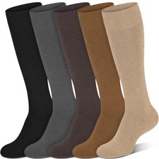 Warm Winter Knee High Socks for Women Thermal Cotton Boot Black Long Thick So...