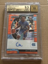2020-21 Panini Prizm Draft Picks Cole Anthony Orange Pulsar Auto /49 BGS 9.5