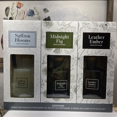 NEW Bellevue Reed Diffuser 6 Oz, Set of 3 (8 Reeds Each).  Variety Scents