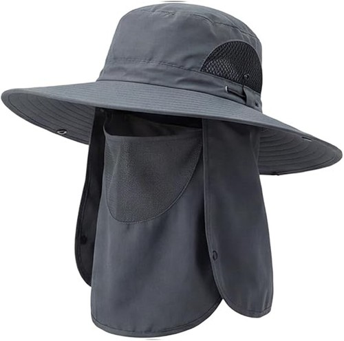 Detachable Face Cover Sun Hat, UPF 50+ Neck Protection Outdoor Cap for Fishing - Picture 16 of 22