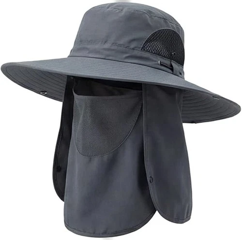 Detachable Face Cover Sun Hat, UPF 50+ Neck Protection Outdoor Cap for Fishing - Picture 21 of 22