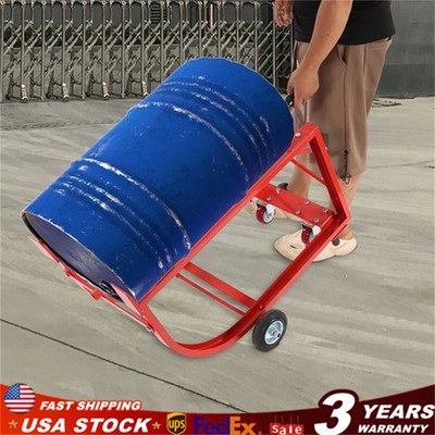 Drum Cradle 55 Gallon Drum Cradle 600lbs Capacity Oil Drum Rack with Drawbar