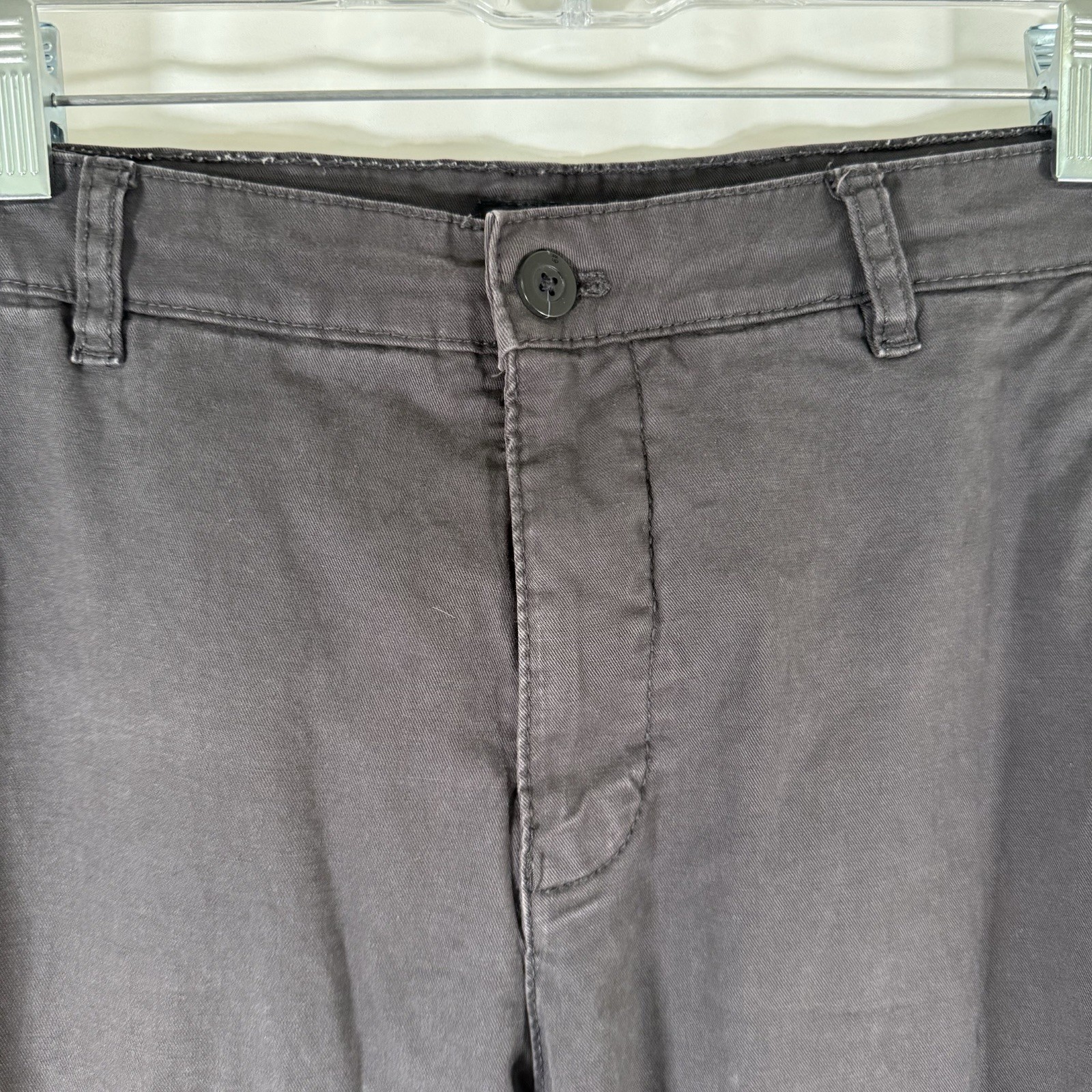 Zara Pants Men's 32 Solid Grey Chino Flat Front Button Zip Cotton Blend thumbnail 5