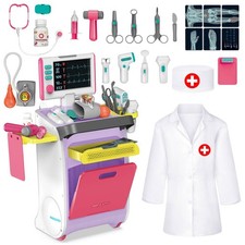 Doctor Kit for Toddlers 3-5 Doctors Pretend Play Set Role Play Toys with Cart...