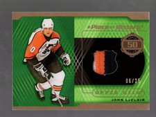 2020-21 John LeClair SP Game Used Piece of History Patch 6/25 Flyers