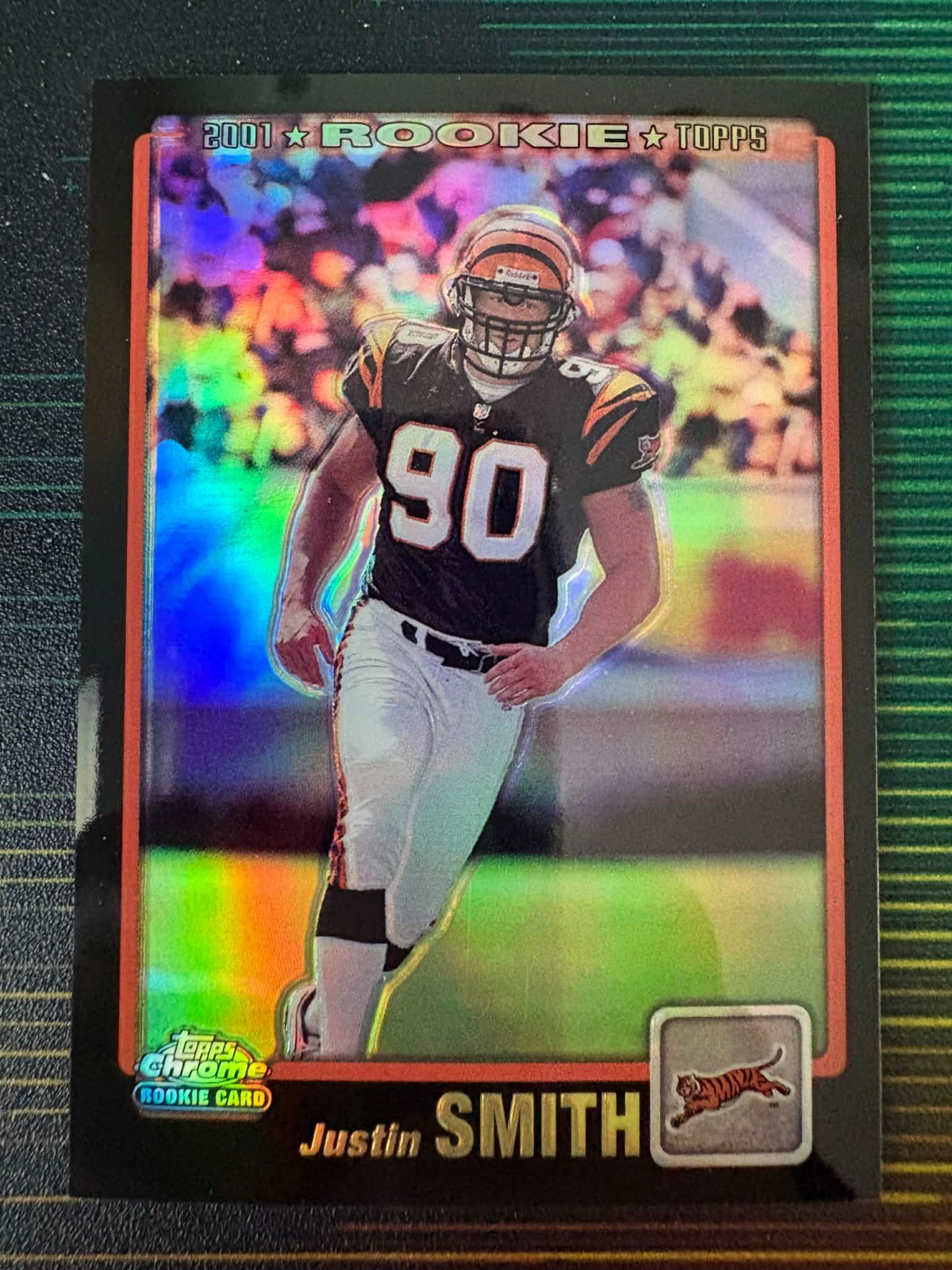 2001 Topps Chrome Justin Smith #277 black refractor /100 rookie RC