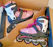 NEW Rollerblade Microblade Skates 07221900T93 Pink White KIDS 5-8 FREE SHIP 