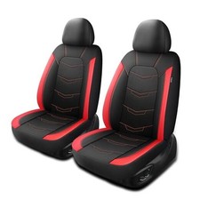Car Seat Covers,Leather Seat Covers,Breathable and Front Seat N2 Black Red