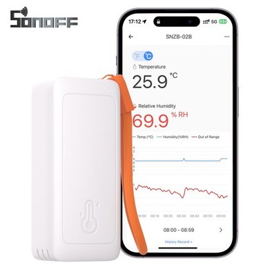 SONOFF Smart Temperatursensor Sensor Mit Taupunktanzeige für Alexa,Google Home