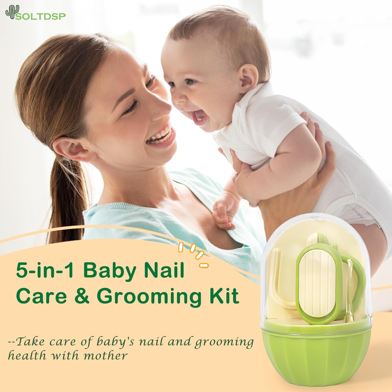 как выглядит 5-in-1 Baby Nail Kit with Storage Case, Cactus Theme Design Including Baby Nail фото