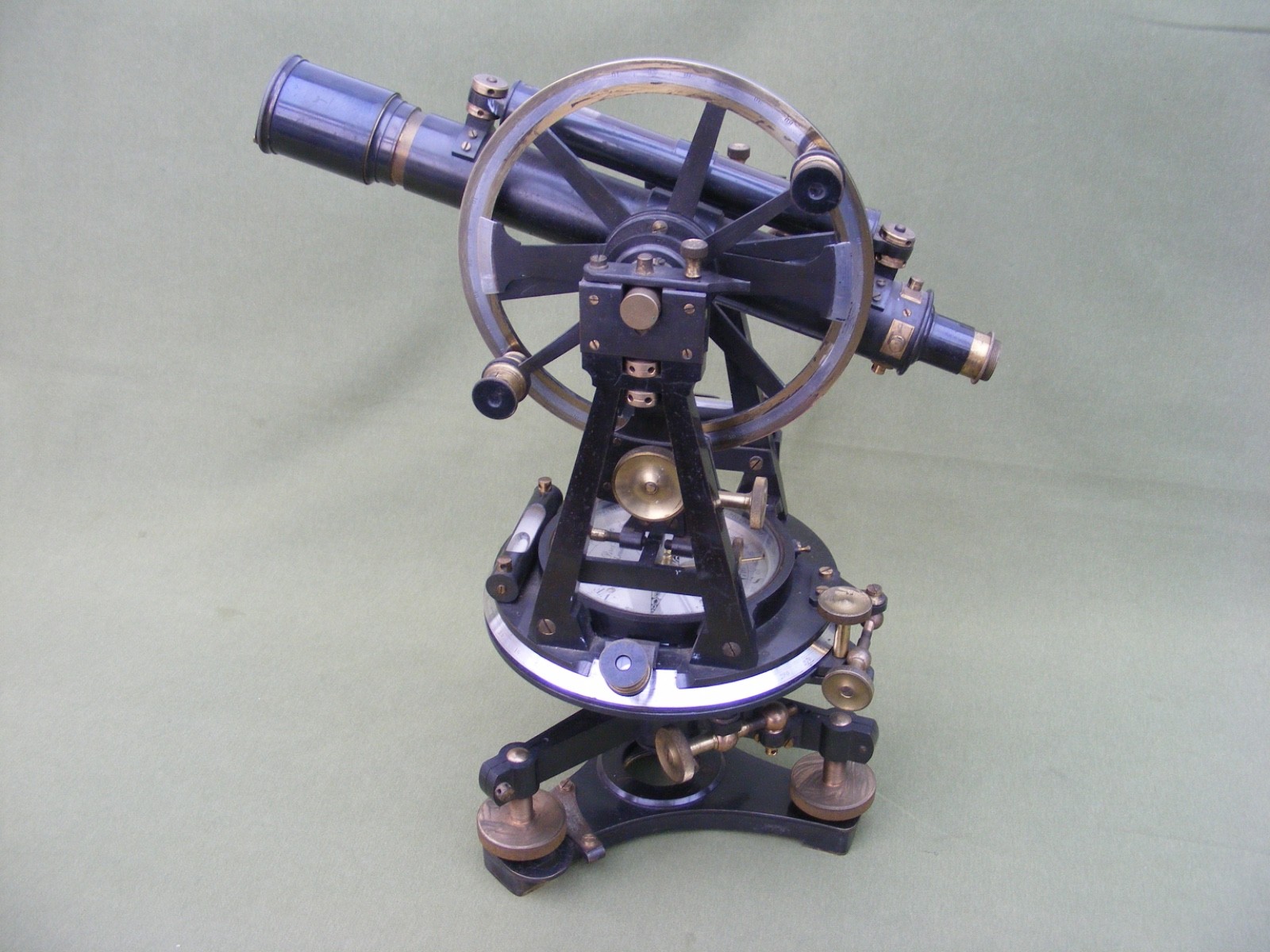 ANTIKER GROSSER 6" ZOLL TRANSIT THEODOLIT VON ELLIOTT BROS.
