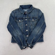 Signature By Levi Strauss Jean Denim Jacket Kids M Blue Button Trucker Casual