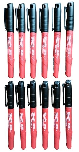 Milwaukee 48-22-3100 Inkzall Jobsite Fine Point Black Permanent Marker 12 Pack