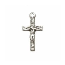 1/2in Crucifix Medal Cross, Chain Options, Silver Gold Filled or 14kt Gold