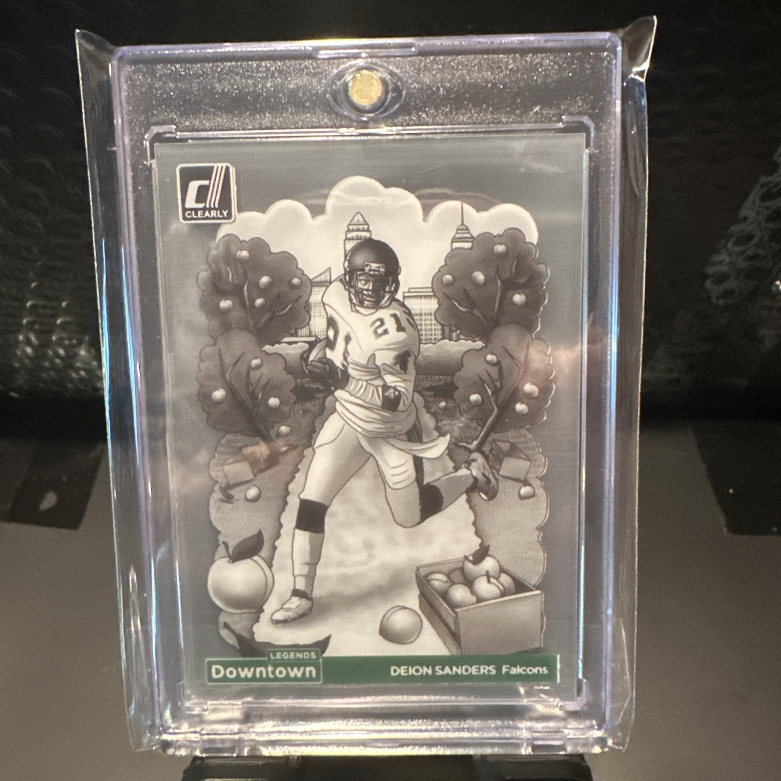 2024 Panini Donruss Clearly Case Hit SSP Deion Sanders Legends Downtown Falcons