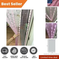 Romantic Pink Tassel Curtain with Silver Ribbon - 39.4"x78.7" Decorative Panel
