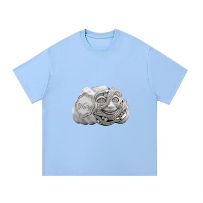 La mc de Neil Men's M Blue Graphic Print Crew Neck Short Sleeve Regular T-Shirt