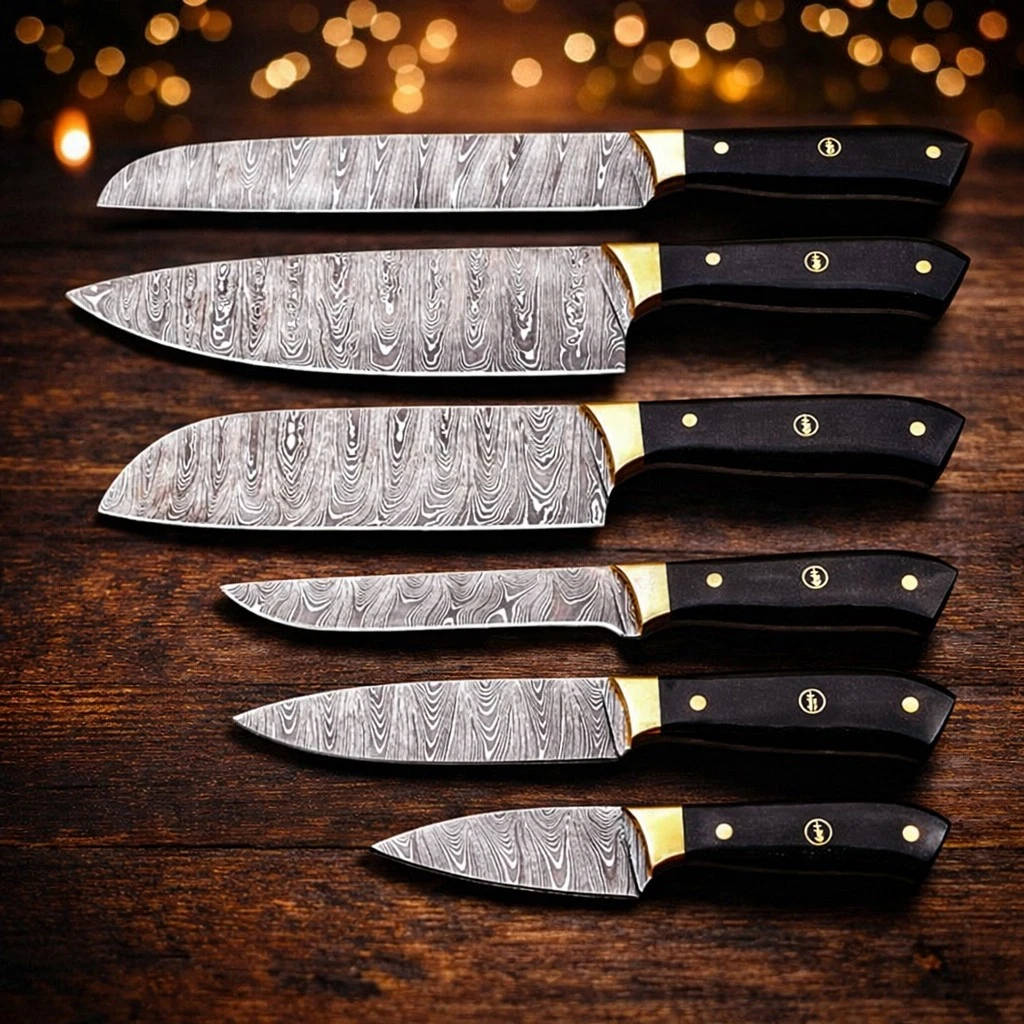 Custom Handmade 6Pieces Damascus Steel Kitchen Knife Set Chef Knife Set With Bag
Opens in a new wind