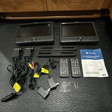 Dual Screen 10.5" Portable DVD Players for Car - 5-Hour Battery, USB/SD Support