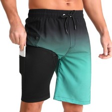 Men's Quick Dry Swim Shorts with Compression Liner Zipper Pockets 9" Inseam
