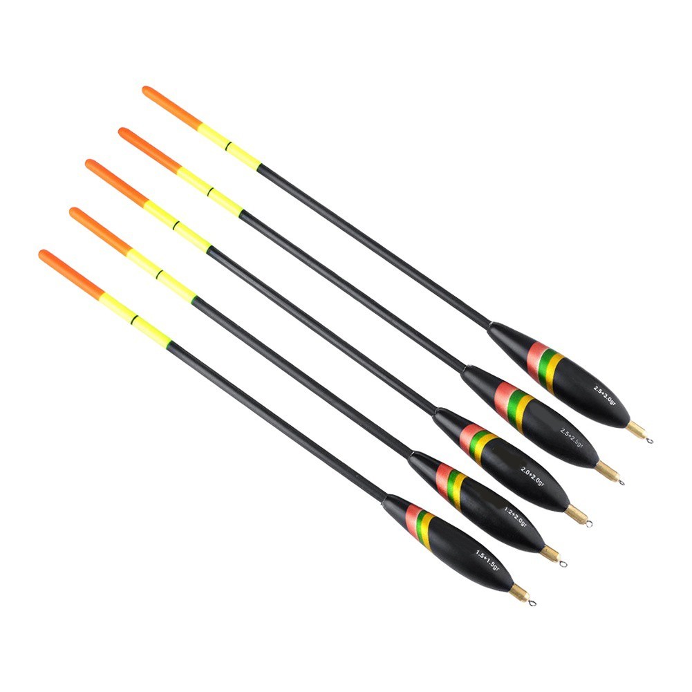 5pcs Wood Fishing Floats Vertical Buoy Set Compatible with Coarse Fishing Tubes