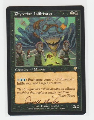 Magic the Gathering ~ Phyrexian Infiltrator ~ M/NM ~ Invasion~Signed by Artist#2