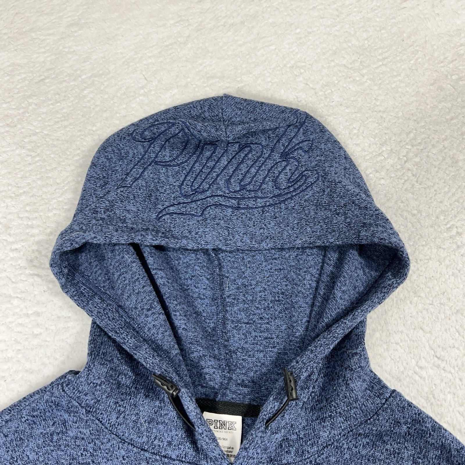 UNDERCOVER Felpa con cappuccio ROSA Victoria's Secret maglia cropped blu taglia media ricamo