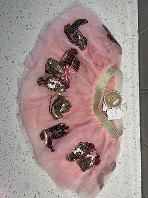 MUDPIE Girls Age 3+ Western Sequin Tutu New With Tags Elastic Waist