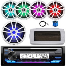 JVC Single-DIN Boat CD Stereo, 4x 6.5" 225W Max Speakers, 10" 750W Max Subwoofer