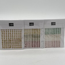 Stampin Up Gold Textured  Faux Glass Adhesive Dots  Earth Tone Shimmer Gems
