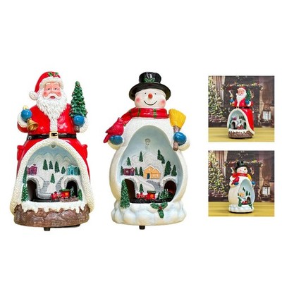 Set 2 Statuette Cervo Natalizio In Resina – Seduto E In Piedi – Decorazioni Natale Per Casa, Camino, Centrotavola – Colori Oro, Argento, Blu, Marrone
