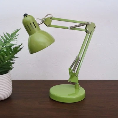 Retro Green Metal Adjustable/Flexible Swing Arm Anglepoise Style Desk Lamp/Light - Image 1 of 4