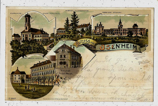 ISENHEIM (68) Gruss Lithographie Wirtschaft Meyer