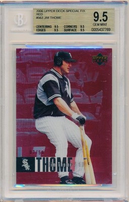 JIM THOME 2006 Upper Deck SPECIAL F/X Red /50 BGS 9.5 GEM MINT Pop 1