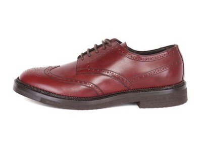 NWT CORNELIANI BROGUE SHOES burgundy calfskin luxury Italy EU 8