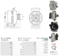 As-Pl Lichtmaschine Generator 200A FüR Mercedes E-Klasse C-Klasse T-Model W211