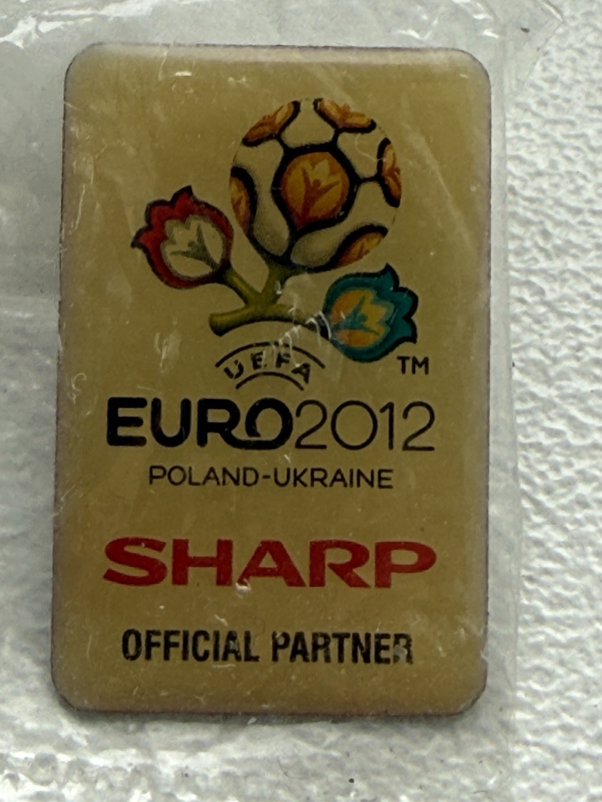UEFA Euro 2012 Poland-Ukraine Pin Badge - SHARP Official Partner - New/Sealed for sale on Ebay