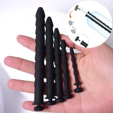 Male Silicone Urethral Sounds Penis Stretching Plug Hollow Dilator BDSM
